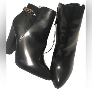 Betsey Johnson Women’s Fashion Booties Black Chain Ankle Boots Zip whimsigoth